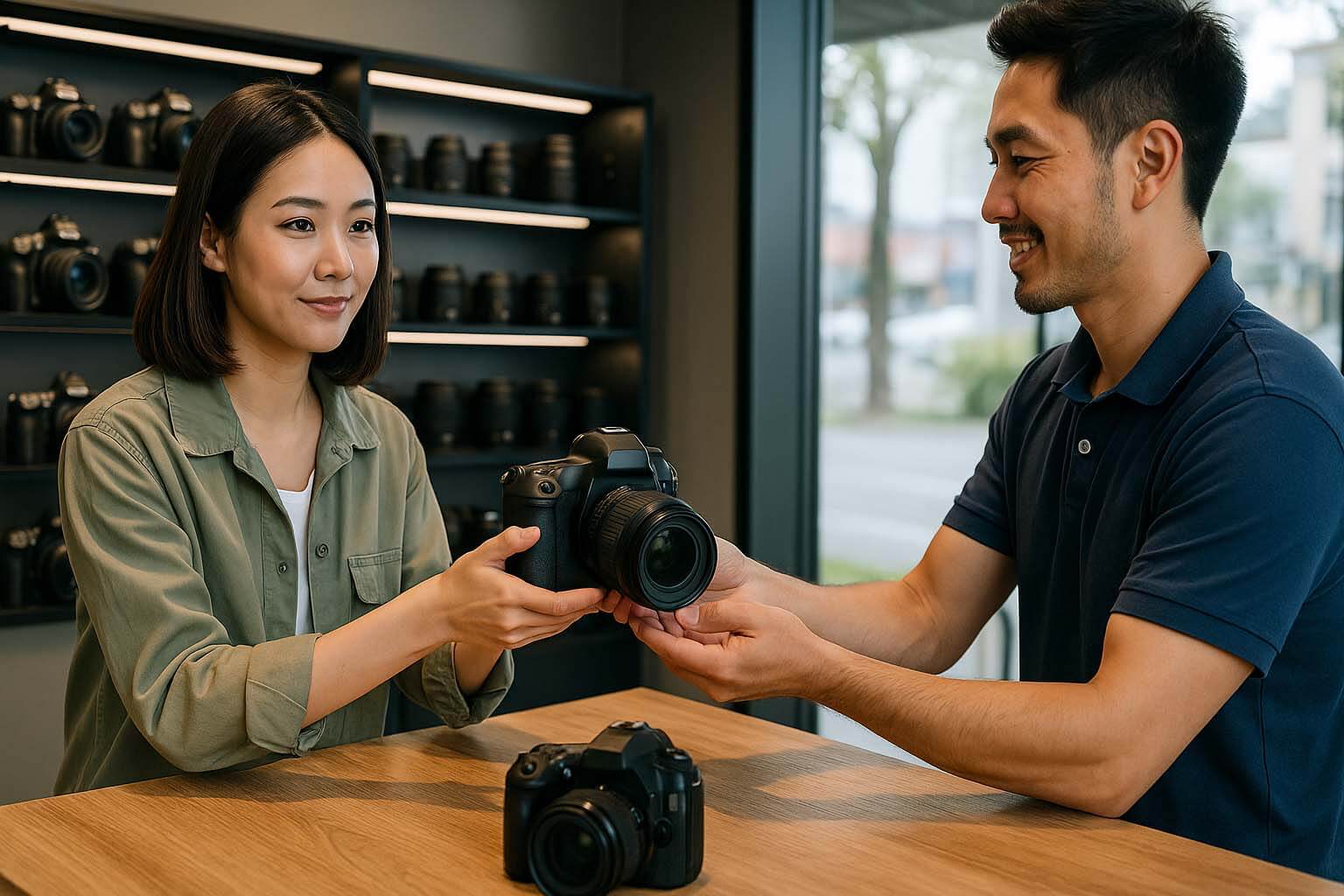 DSLR 相機收購現場實拍,高雄青蘋果3C門市現金回收 Canon Nikon 單眼相機