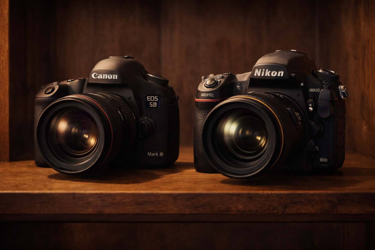 台中回收相機 Canon 與 Nikon 經典單眼機型展示 / Recycling classic Canon and Nikon DSLR cameras in Taichung.